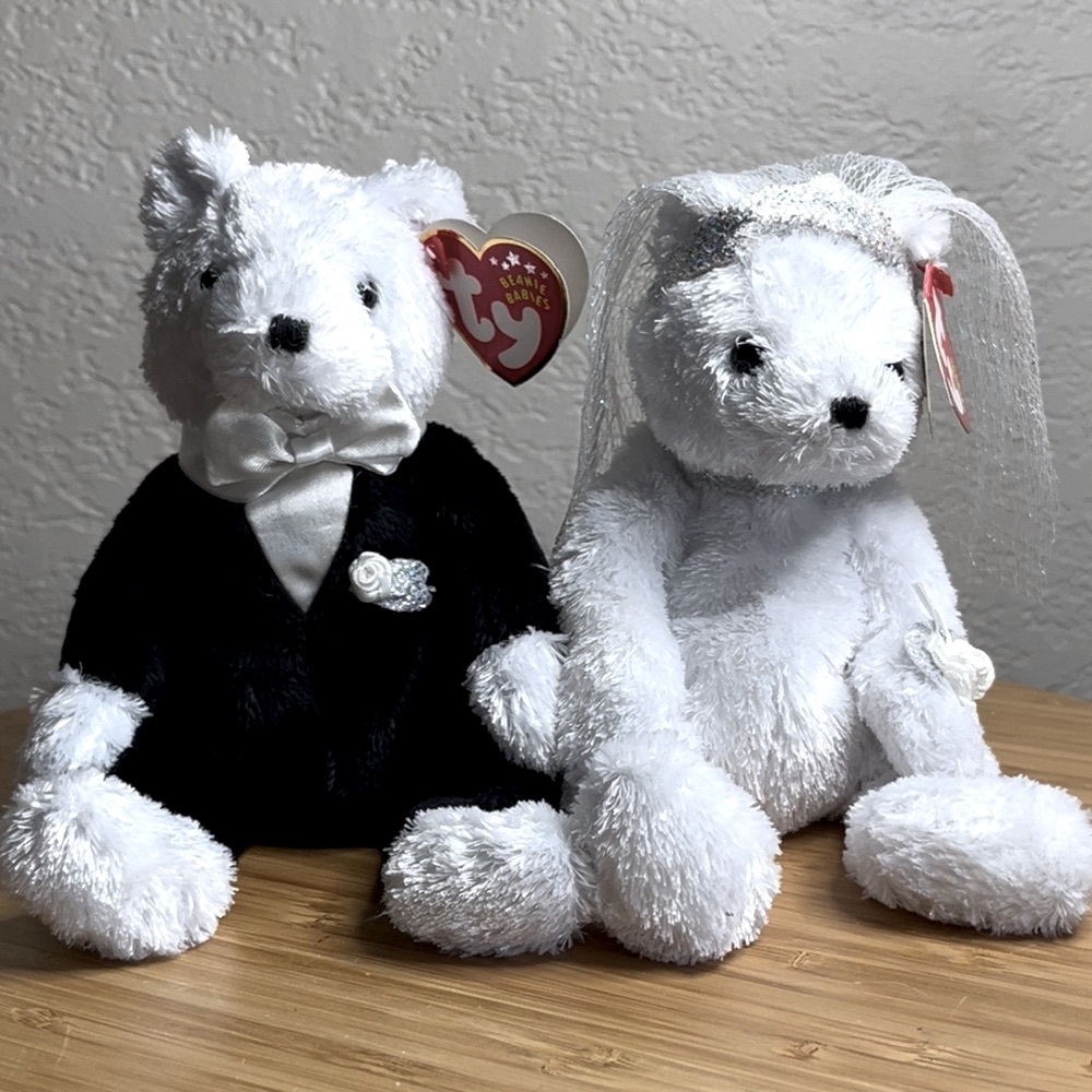 Ty Beanie Babies “Bride” “Groom” set with original swing and tush tags